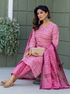 Pink Colour Cotton Blend With Print Kurti With Pant Dupatta Wholesaler In Delhi Aaradhna 2029